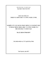 Nghiên cứu xây dựng phần mềm và cơ sở dữ liệu về hoạt động khoa học và công nghệ của Bộ Giáo dục và Đào tạo (tt)