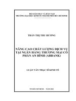 Nâng cao chất lượng dịch vụ tại ngân hàng thương mại cổ phần an bình (abbank)  