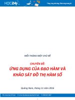 Chuyên đề Ứng dụng của đạo hàm và khảo sát đồ thị hàm số  Trần Thông