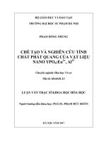 Chế tạo và nghiên cứu tính chất phát quang của vật liệu nano YPO4 eu3+, al3+ 