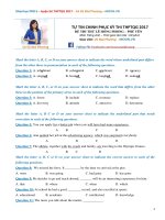 ĐỀ THI THỬ LÊ HỒNG PHONG – PHÚ YÊN