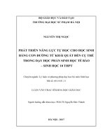 Phát triển năng lực tự học cho học sinh bằng con đường từ khái quát đến cụ thể trong dạy học phần Sinh học tế bào – Sinh học 10 THPT