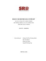 BÁO CÁO ĐÁNH GIÁ CUỐI KỲ DỰ ÁN: CỦNG CỐ VÀ PHÁT TRIỂN HỆ THỐNG GIỐNG LÚA CỦA NÔNG DÂN TỈNH BẮC KẠN (VM014)