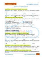 Thầy Lê Đăng Khương - Dự đoán đề thi 2017 - phần vô cơ