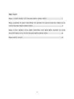 phân tích sự phát triển hành vi con người và tác động của môi trường xã hội đên hành vi con người theo lứa tuổi thanh niên –sinh viên 