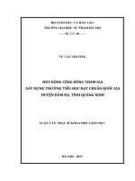 Huy động cộng đồng tham gia xây dựng trường tiểu học đạt chuẩn quốc gia ở huyện đầm hà, tỉnh quảng ninh 