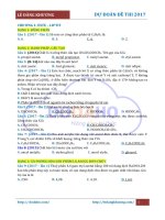 Thầy Lê Đăng Khương - Dự đoán đề thi 2017_ phần HỮU CƠ