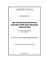 Quản lí hoạt động giáo dục ngoài giờ lên lớp cho học sinh các trường tiểu học quận Ngô Quyền, Thành phố Hải Phòng