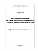 Quản lý dạy học môn địa lý của tổ trưởng chuyên môn ở các trường THCS quận kiến an, thành phố hải phòng 