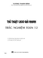 Thủ thuật Casio giải nhanh trắc nghiệm Toán 12  Vương Thanh Bình