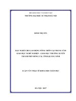 Dạy nghề cho lao động nông thôn tại trung tâm GDNN GDTX móng cái, tỉnh quảng ninh 