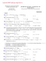 Đề kiểm tra trắc nghiệm môn toán 12 trường THPT phước long   TP HCM năm 2017 