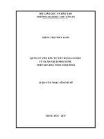 Quản lý vốn đầu tư xây dựng cơ bản từ ngân sách nhà nước