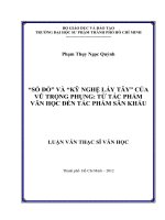 Số đỏ và kỹ nghệ lấy tây của vũ trọng phụng từ tác phẩm văn học đến tác phẩm sân khấu