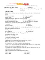 Đề thi học kì 1 môn Địa lý lớp 12 năm học 2016  2017