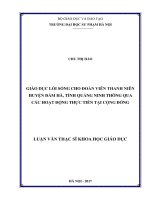 Giáo dục lối sống cho Đoàn viên, thanh niên huyện Đầm Hà, tỉnh Quảng Ninh thông qua hoạt động thực tiễn tại cộng đồng