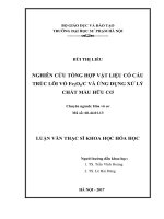 NGHIÊN CỨU TỔNG HỢP VẬT LIỆU CÓ CẤU TRÚC LÕI VỎ Fe3O4/C VÀ ỨNG DỤNG XỬ LÝ CHẤT MÀU HỮU CƠ