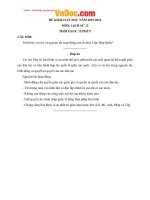 Đề thi khảo sát chất lượng đầu năm môn Lịch sử lớp 12 trường THPT Phan Ngọc Hiển, Cà Mau năm học 2015  2016 