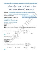 KĨ THUẬT CASIO GIẢI bài toán rút gọn hàm mũ