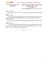 Đề thi thử THPT Quốc gia môn Lịch sử năm 2016 tỉnh Thanh Hóa