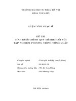 Tính dưới chính quy metric đối với tập nghiệm phương trình tổng quát 