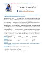 ĐỀ THI THỬ CHUYÊN sư  PHẠM lần 4 Ngoại ngữ