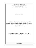 Phát huy vai trò hội cha mẹ trong quá trình giáo dục học sinh ở các trường THCS huyện đầm hà, tỉnh quảng ninh 
