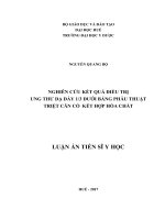 Nghiên cứu kết quả  điều trị ung thư dạ dày 1 3 dưới bằng phẫu thuật triệt căn có kết hợp hóa chất 