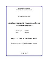 Nghiên cứu kinh tế thành phố yên bái giai đoạn 2005   2015 
