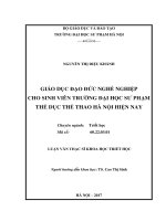 Giáo dục đào tạo nghề nghiệp cho sinh viên trường đại học sư phạm thể dục thể thao hà nội hiện nay 