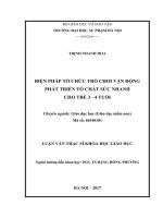 Biện pháp tổ chức trò chơi vận động phát triển tố chất sức nhanh cho trẻ 3-4 tuổi