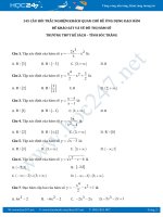 145 câu Trắc nghiệm Ứng dụng đạo hàm để khảo sát và vẽ đồ thị hàm số  THPT Kế Sách