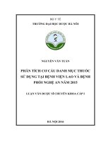 Luận văn Phân tích cơ cấu danh mục thuốc sử dụng tại bệnh viện lao và bệnh phổi Nghệ An