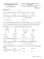 Đề thi thử THPT Quốc gia 2017 môn Toán THPT Cao Nguyên  Đăk Lăk lần 3