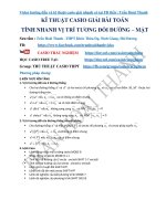 KĨ THUẬT CASIO GIẢI vị TRÍ TƯƠNG đối ĐƯỜNG   mặt