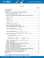 Chuyên đề Nguyên Hàm  Tích phân và Ứng dụng