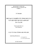 Chế tạo và nghiên cứu tính chất của vật liệu nano phát quang Ln3PO7 eu3+(ln = la, gd)