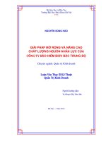 Giải pháp mở rộng và nâng cao chất lượng nguồn nhân lực của công ty bảo hiểm bidv bắc trung bộ 