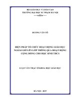 Biện pháp tổ chức hoạt động giáo dục ngoài giờ lên lớp thông qua hoạt động cộng đồng cho học sinh trung học cơ sở 