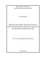 Biện pháp huy động cộng đồng tham gia xây dựng trường THCS đạt chuẩn quốc gia huyện đầm hà, tỉnh quảng ninh 