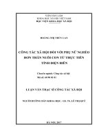 Công tác xã hội đối với phụ nữ nghèo đơn thân nuôi con từ thực tiễn tỉnh điện biên