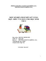Sáng kiến kinh nghiệm một số biện pháp rèn kỹ năng đọc   hiểu văn bản cho học sinh THCS 