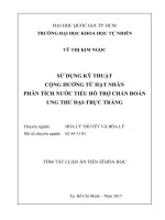 Sử dụng kỹ thuật cộng hưởng từ hạt nhân phân tích nước tiểu hỗ trợ chẩn đoán ung thư đại trực tràng (tóm tắt) 