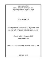 Đào tạo nghề công tác xã hội cho cán bộ cấp xã từ thực tiễn tỉnh Hà Giang (tt)