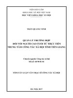 Quản lý trường hợp đối với người cao tuổi từ thực tiễn tại trung tâm công tác xã hội tỉnh tiền giang tt