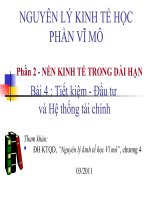 Slide bài giảng môn Kinh tế vĩ mô: Chương 4: Tiết kiệm, đầu tư và hệ thống tài chính
