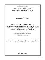 Công tác xã hội cá nhân đối với trẻ em mồ côi từ thực tiễn làng trẻ em SOS thái bình (tt) 