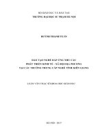 Đào tạo nghề đáp ứng nhu cầu phát triển kinh tế   xã hội địa phương tại các trường trung cấp nghề tỉnh kiên giang