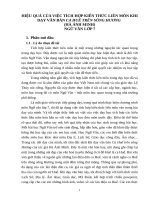 HIỆU QUẢ CỦA VIỆC TÍCH HỢP KIẾN THỨC LIÊN MÔN KHI DẠY VĂN BẢN CA HUẾ TRÊN SÔNG HƯƠNG (HÀ ÁNH MINH) NGỮ VĂN LỚP 7