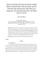 Quản lý chương trình đào tạo đại học ngành Quản trị Kinh doanh ở Đại học Quốc gia Hà Nội theo tiếp cận đảm bảo chất lượng của mạng lưới các trường đại học khu vực Đông Nam Á (AUN)